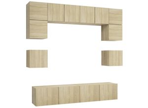 8720286572993 - 8-tlg TV-Schrank-Set，TV-Möbel Sonoma-Eiche Holzwerkstoff vidaXL