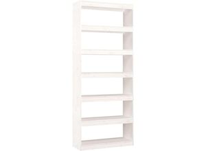 8720286609040 - Bonnevie - Bücherregal RaumteilerBücherschrank Weiß 80x30x1995 cm Massivholz Kiefer vidaXL 8720286609040 - Bonnevie - Bücherregal RaumteilerBücherschrank Weiß 80x30x1995 cm Massivholz Kiefer vidaXL