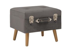 8720286350935 - Bonnevie - Hocker mit Stauraum 40 cm Grau Samt vidaXL738897