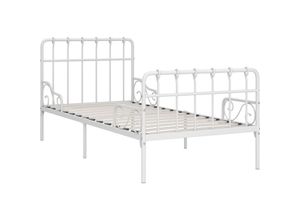 8719883812199 - Bonnevie - BettgestellSchlafzimmerbett mit Lattenrost Weiß Metall 90×200 cm vidaXL