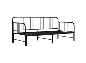 8720286162514 - Bonnevie - TagesbettGästebett Ausziehbar Schwarz Metall 90x200 cm vidaXL