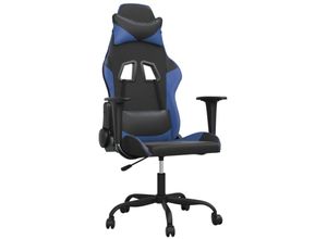 8720287143406 - Vidaxl - Gaming-Stuhl mit Massagefunktion Schwarz und Blau Kunstleder Blau