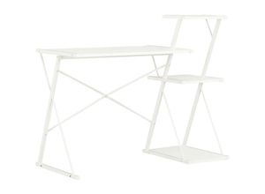 8719883734378 - Bonnevie - ComputertischSchreibtisch mit Regal Weiß 116×50×93 cm vidaXL