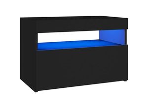 8720286640586 - Bonnevie - Nachttisch mit LED-Leuchten Schwarz 60x35x40 cm Holzwerkstoff vidaXL361357