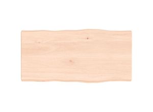 8720845815943 - Tischplatte，Schreibtischplatte 80x40x4 cm Massivholz Eiche Unbehandelt Baumkante vidaXL