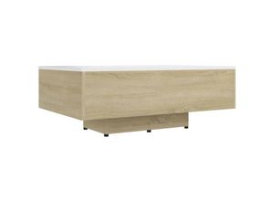 8720286352403 - Bonnevie - Couchtische Kaffeetisch Weiß Sonoma-Eiche 85x55x31 cm Holzwerkstoff vidaXL