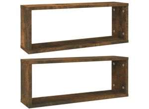 8720286956045 - Bonnevie - Würfelregale 2 Stk Räuchereiche 60x15x23 cm Holzwerkstoff vidaXL177011