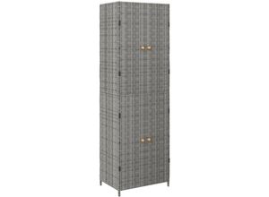 8720845670344 - Bonnevie - Gartenschrank Grau 59x40x180 cm Poly Rattan vidaXL493009