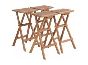 8718475707844 - Bonnevie - 4 Stk Klappbare BarhockerBarstuhl Massivholz Teak vidaXL