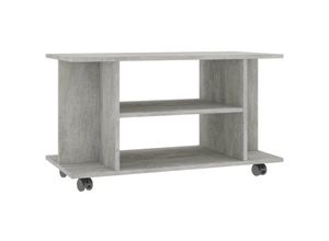 8719883673547 - TV-Schrank mit Rollen Betongrau 80x40x45 cm Holzwerkstoff vidaXL - Grau