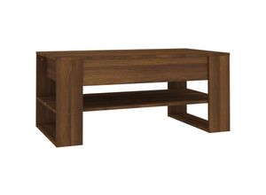 8720286967287 - Bonnevie - Couchtische Kaffeetisch Braun Eiche 102x55x45 cm Holzwerkstoff vidaXL