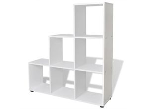 8718475954804 - Bonnevie - Treppenregal BücherregalStandregal 107 cm Weiß vidaXL