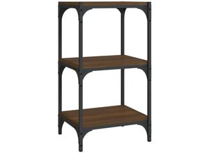 8720287196938 - Bonnevie - BücherregalStandregal Braun Eichen-Optik 40x33x705cm Holzwerkstoff Stahl vidaXL