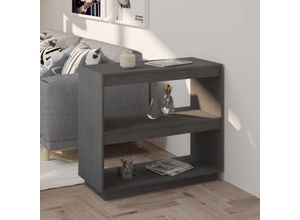 8720286816127 - Bonnevie - BücherregalStandregal Grau 80x35x71 cm Massivholz Kiefer vidaXL