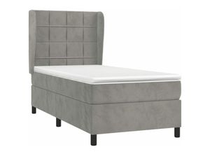 8720287430650 - Bonnevie - BoxspringbettSchlafzimmerbett mit Matratze Hellgrau 90x200 cm Samt vidaXL16236