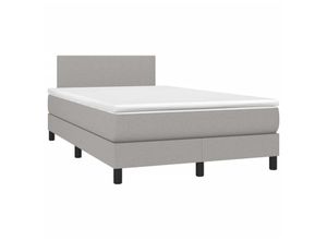 8720287445456 - BoxspringbettDoppelbett mit Matratze Hellgrau 120x200 cm Stoff vidaXL