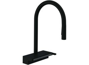 4059625278123 - M81 - Spültischarmatur Aquno Select 170 mit ausziehbarer Brause und flachem Brausestrahl schwarz matt 73837670 - Hansgrohe