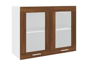 8720286954898 - Bonnevie - Hängeschrank Glas Braun Eichen-Optik 80x31x60 cm Holzwerkstoff vidaXL538987