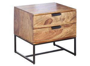 4251757712289 - Nachttisch Sheesham Massivholz Metall 50x40x51 cm Nachtschrank Boxspringbett Design Nachtkonsole mit 2 Schubladen Nachtkommode Industrial mit 4251757712289 - Nachttisch Sheesham Massivholz Metall 50x40x51 cm Nachtschrank Boxspringbett Design Nachtkonsole mit 2 Schubladen Nachtkommode Industrial mit
