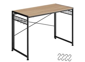 4061173231246 - tectake® Schreibtisch Industrial Style klappbar mit seitlichen Gitterflächen und 8 Haken 102 x 51 x 77 cm