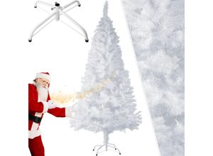 4260552088253 - tectake® Weihnachtsbaum verschiedene Größen künstlich in Weiß formbar mit viel Volumen inklusive Metallständer mit Kunststoffkappen