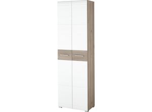 4005949396906 - GERMANIA Garderobenschrank Malou 3969-542 weiß nelson-eiche 6 Fachböden 590 x 370 x 1970 cm