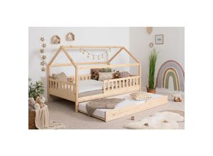 4251105969433 - TiCAA TiCAA Kinderbett Hausbett Kay 90x200 cm 100x200 cm 120x200 cm 140x200 für Jungen & Mädchen inkl Rolllattenrost Matratze Zusatzbett und Rausfallschutz variabel Montessori Bett weiß aus Kiefer Massivholz 4251105969433 - TiCAA TiCAA Kinderbett Hausbett Kay 90x200 cm 100x200 cm 120x200 cm 140x200 für Jungen & Mädchen inkl Rolllattenrost Matratze Zusatzbett und Rausfallschutz variabel Montessori Bett weiß aus Kiefer Massivholz