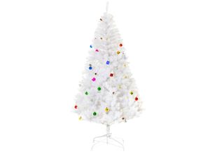 4250871202652 - Weihnachtsbaum künstlicher Christbaum Tannenbaum Baum 180cm mit Ständer inkl Dekor (180cm weiß Weihnachtsbaum 1) - Homcom