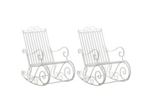4251756467777 - 2er Set Eisen-Schaukelstühle Smilla im Landhausstil I Schwingstühle mit hoher Rückenlehne mit Armlehnen 4251756467777 - 2er Set Eisen-Schaukelstühle Smilla im Landhausstil I Schwingstühle mit hoher Rückenlehne mit Armlehnen