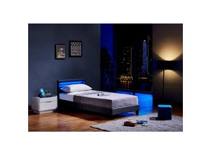 4058166164506 - HOME DELUXE LED Bett Astro inkl Matratze versch Größen und Farben - Dunkelgrau