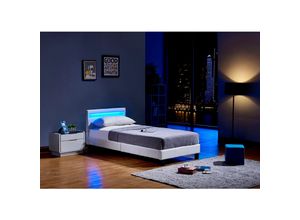 4058166164490 - HOME DELUXE LED Bett Astro inkl Matratze versch Größen und Farben - Weiss