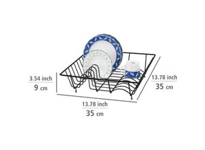 4008838357576 - WENKO Geschirrabtropfkorb Abtropfgestell Schwarz pulverbeschichtetes Metall schwarz - schwarz