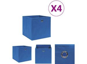 8721031232957 - Maison Exclusive - The Living Store Aufbewahrungsboxen 4 Stk Vliesstoff 28x28x28 cm Blau - Ordnungshelfer - Blau