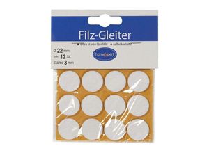 4019398022019 - Filzgleiter 22 mm Filz weiß selbstklebend - Hansi-siebert