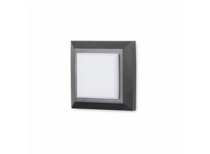 8435381440824 - Forlight - wandleuchte ip65 grove diffuser square led 2w 4000k schwarz 172lm