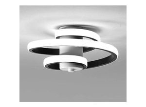 0725889892774 - Plafonnier led Spirale Créatif 22W Moderne Design Deckenlampe für Wohnzimmer Schlafzimmer Küche Restaurant Flur - Schwarz - Weißes Licht 6500K