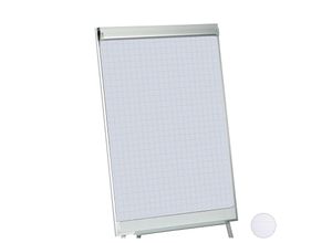 4052025904425 - Flipchart Papier kariertes Moderationspapier Block à 50 Blatt 60 g m² 6-fache Lochung 575 x 81 cm weiß - Relaxdays