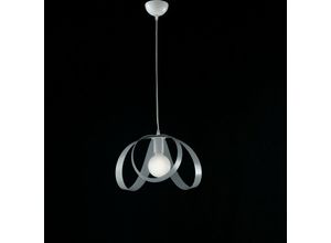 8050713211172 - Bonetti Illumina - Studio Pendelleuchte in Weiß Grau Eisen ein Licht 32x h24 cm