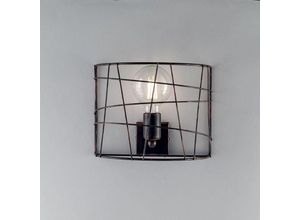 8050713212490 - Bonetti Illumina - Moderne industrielle Wandlampe aus schwarzem Eisen und Kupfer ein Licht 28x15x h22 cm