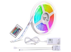 4057722001521 - 5m led Band Stripe Fernbedienung rgb Farbwechsel Licht-Streifen dimmbar 230V 24W - Bklicht