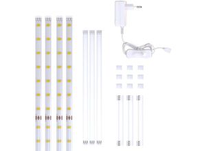 4057722002825 - Bklicht - Set led Band 2m Stripes weiß Deko 4 Streifen TV-Licht Unterbauleuchte +Verbinder - 30