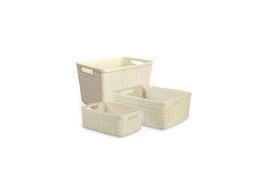 3253921905054 - CURVER JUTE RECYCLING Aufbewahrungskorb 12 Liter Aufbewahrungskiste mit zwei Griffen und Jute Optik Farbe off white