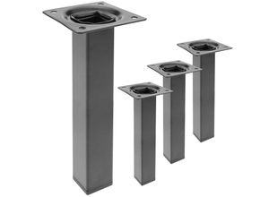 8434852086578 - Quadrat Tischbeine für Schreibtische Schränke Möbel aus schwarz Stahl 25cm 4-Pack - Primematik