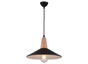 5213007830470 - Larissa Lighting - Razgrad Dome Deckenpendelleuchte 1x E27 Schwarz-Holz 5213007830470 - Larissa Lighting - Razgrad Dome Deckenpendelleuchte 1x E27 Schwarz-Holz