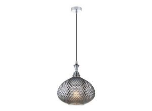 5213007835697 - Larissa Lighting - Grevena Dome Deckenpendelleuchte 1x E27 Glas Rauchgrau