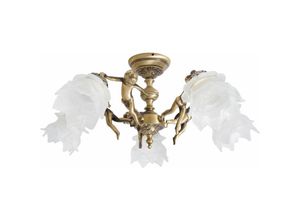 4251254242432 - Licht-erlebnisse - Deckenlampe Messing 5-flmg in Bronze Putti - Bronze hell glänzend Weiß