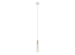 5907687437301 - Lamkur Lighting - Lamkur Simon Schlanke Pendel-Deckenleuchten Weiß 1x E27