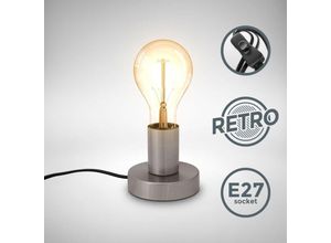 4057722006717 - Bklicht - Retro Tischlampe Vintage Tischleuchte Wohnraum Flur Edison E27 matt-nickel - 50