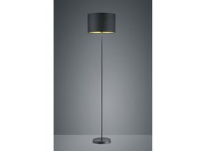 4017807392593 - Moderne Stehleuchte HOSTEL mit Lampenschirm Ø35cm aus Stoff in Schwarz & Gold