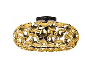 4048194072751 - Nino - Deckenleuchte Schlafzimmerlampe Designleuchte gold schwarz 3 flammig modern Metall Acryldekor E14 Fassungen DxH 48x23cm 61080345